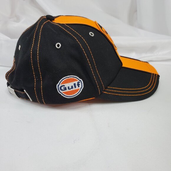 Vintage Gulf 69 Lucky Number Cap Spirit of Racing Baseball Cap Black Orange - Picture 6 of 8
